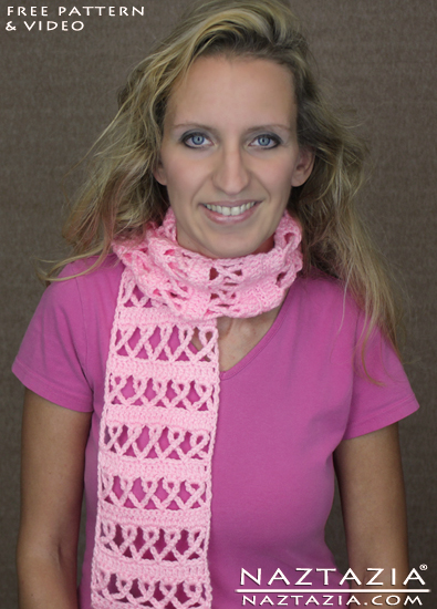 \"diy-tutorial-free-pattern-crochet-pink-ribbon-awareness-breast-cancer-scarf\"